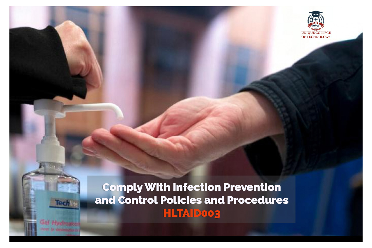 HLTINFCOV001 – Comply with infection prevention and control policies and procedures
